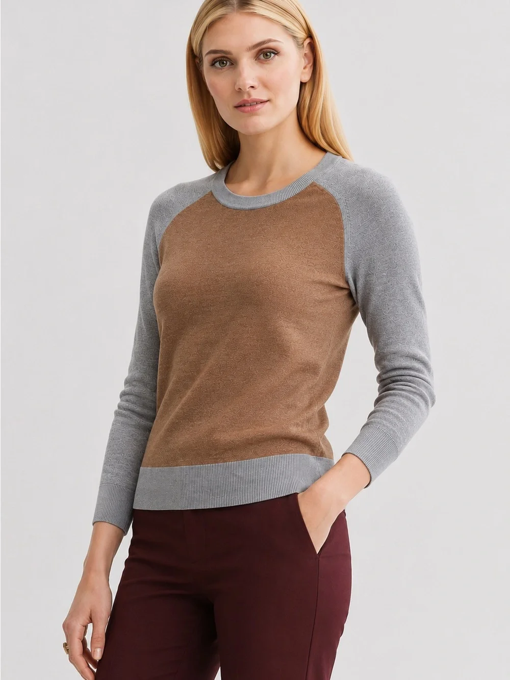 Banana Republic NWT 100% Merino Wool Colorblock Crewneck Sweater Women Size S
